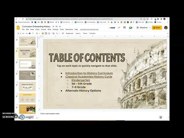 Create a linked Table of Contents in Google Slides