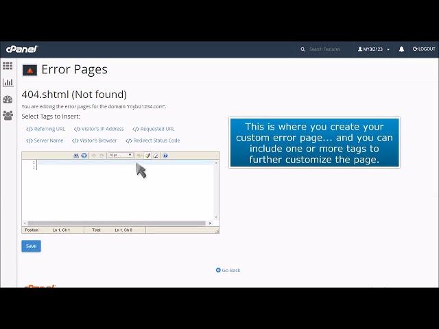 cPanel: How to Create Custom Error Pages