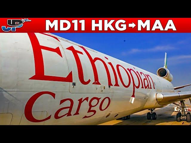 Ethiopoan Douglas MD11Cockpit Hong Kong to Chennai