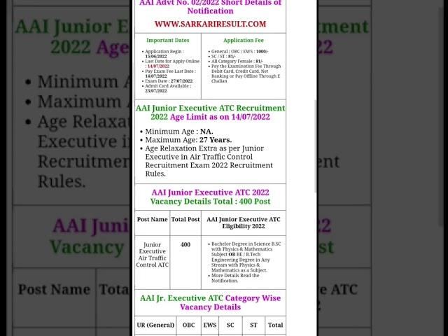 Airport Authority of India AAI Junior Executive Air Traffic Control Admit Card 2022