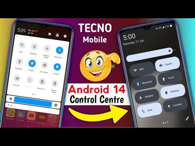 How To Apply Android 14 Control Centre In Tecno Phone | Apply Android 14 Control Centre