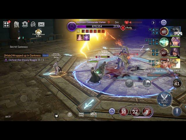 seven knights 2 - defeat ebony knight (hard mode)