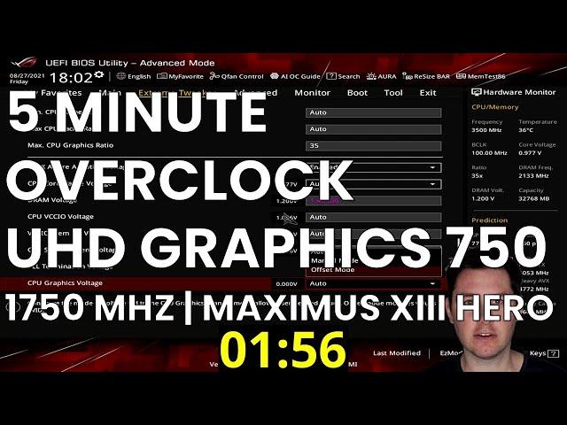 5 Minute Overclock: UHD Graphics 750 to 1750 MHz