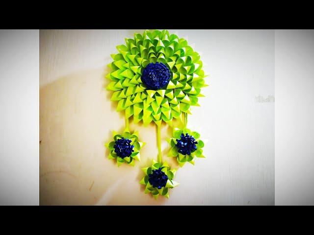 Beautiful paper flower #diycrafts #shorts #youtubeshorts #paperflowerwallhanging #easy