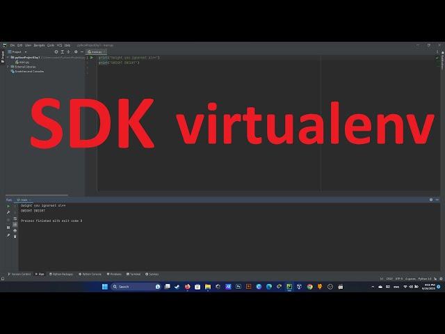 Pycharm Failed to create virtuelenv, SDK is not defined ERROR