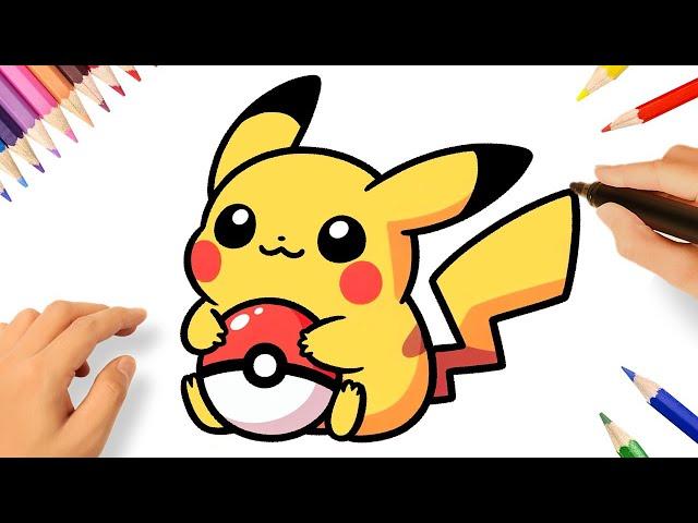 HOW TO DRAW A CUTE PIKACHU KAWAII EASY 