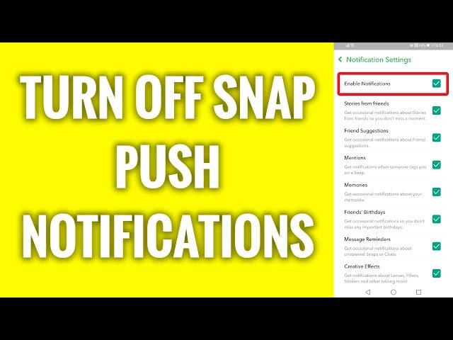 How To Turn Off Snapchat Push Notifications