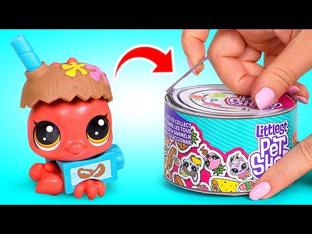 Littlest Pet Shop Toys Unboxing || Thirsty And Hungry Pets In Tin Cans