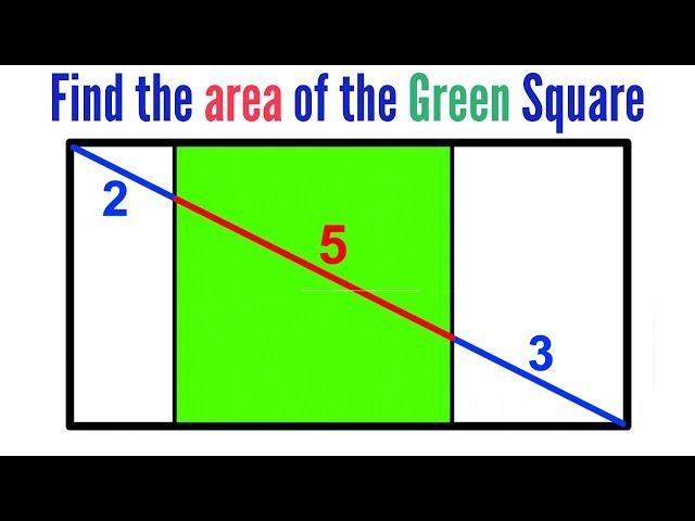 Can you find area of the Green shaded Square? | (Rectangle) | #math #maths | #geometry