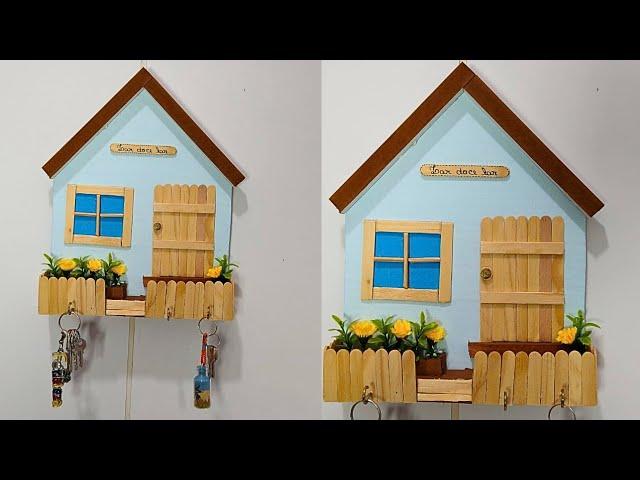 " DIY INCRÍVEL: Como Fazer um Porta-Chaves ÚNICO com Papelão e Palitos de Picolé! ️