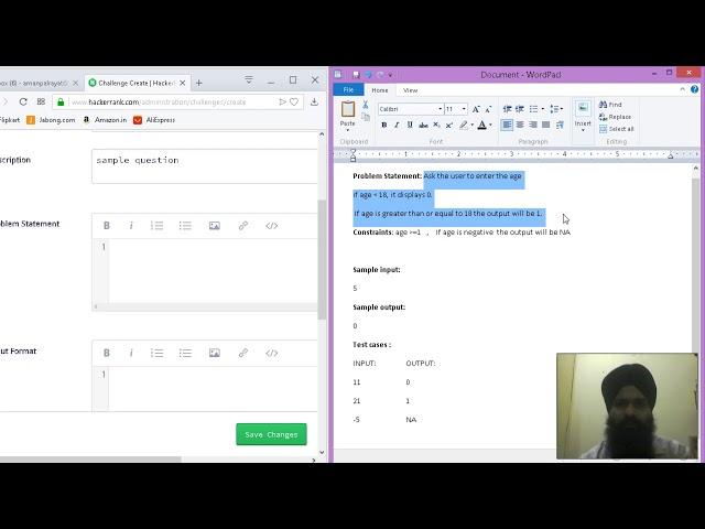 Creating Online Coding test on hackerrank.com
