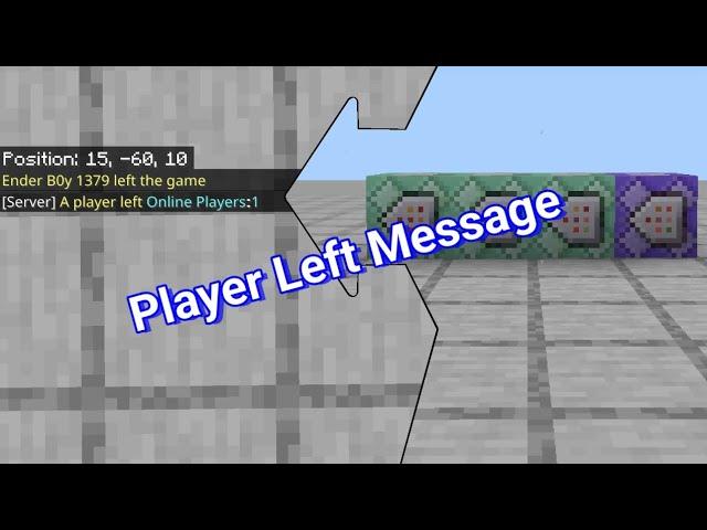 Player Left Message | Minecraft Bedrock | 1.20+