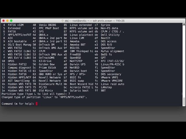 Linux format and partition a USB drive with fdisk and mkfs