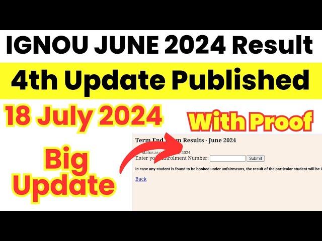 (Breaking News) IGNOU June 2024 Exam Result 4th Update Published | ignou result update 2024