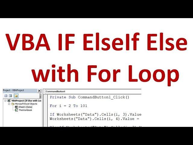 VBA IF else with For Loop - Excel VBA IF ElseIF Else Using Loop