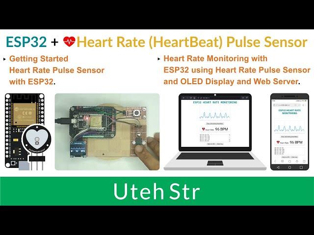 Arduino IDE + ESP32 + Pulse Sensor + OLED Display + Web Server | Heart Rate Monitoring with ESP32