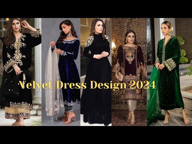 Fancy Velvet Dress for Wedding Function | Pakistani Velvet  Designs | Velvet Suits in Pakistan 2024