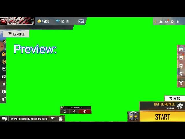 Free fire Lobby Green Screen 2022 Latest  Update