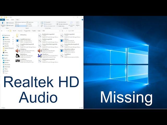 Realtek HD Audio Manager Windows 10 not Showing