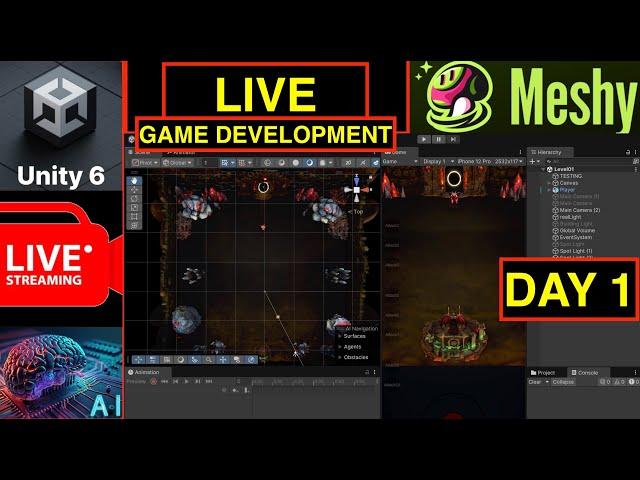 Live Game Dev: Creating a 3D Game in Unity 6 with AI-Generated Assets Using Meshy AI!