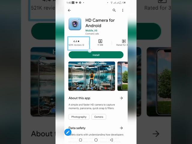 HD camera app for android