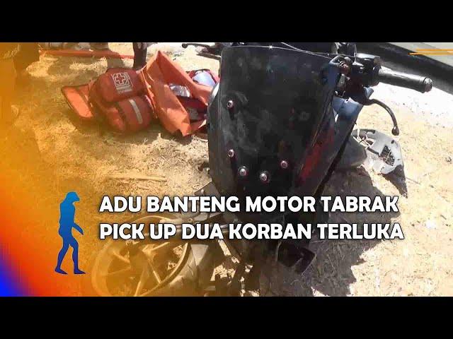 MAGETAN Adu Banteng Motor Tabrak Pick Up Dua Korban Terluka