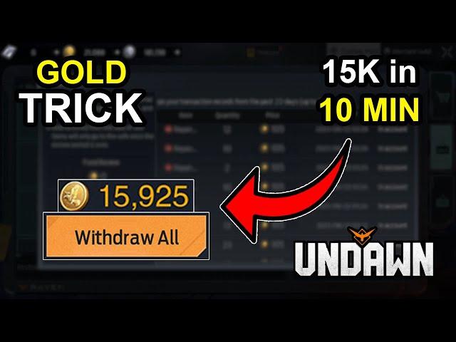 Undawn Gold Trick / 15k GOLD in 10 Minutes / (PC Gameplay) / #undawn #undawngameplay