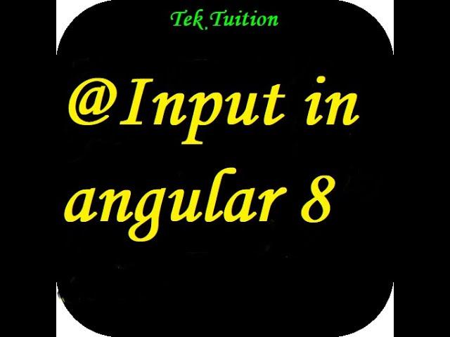 @Input decorator in angular 8