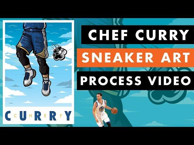 Steph Curry Sneaker Art Print Procees Video WIth Anderson Bluu