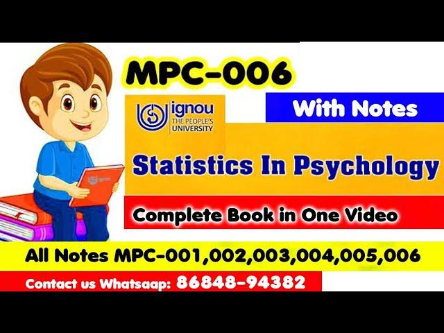 MPC-006 | Statistics In Psychology | Complete Book topics With Notes M.A Psychology IGNOU University