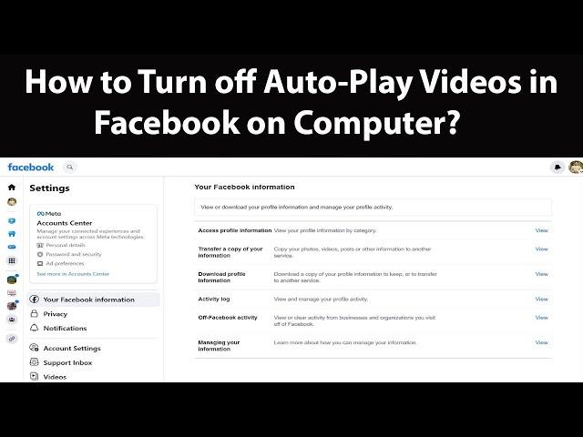 Turn Off Autoplay Videos on Facebook