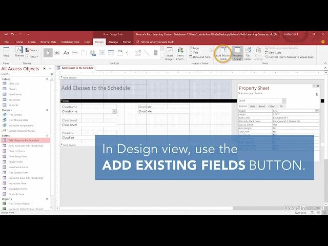 Access Tutorial - Adding Fields to a Form