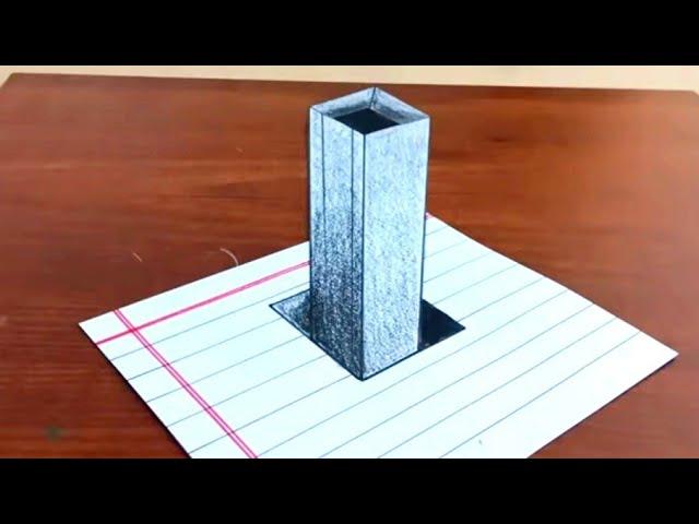 Easy Pencil 3D Drawing illusion ||3D Pencil Art Easy Steps ||