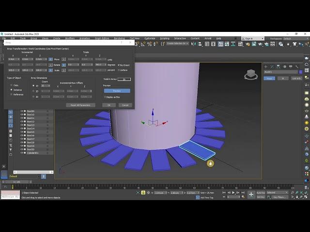 3ds max array stair modeling  array tool