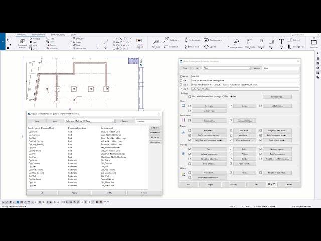 General Arrangement Drawings – Object Level Settings for Concrete