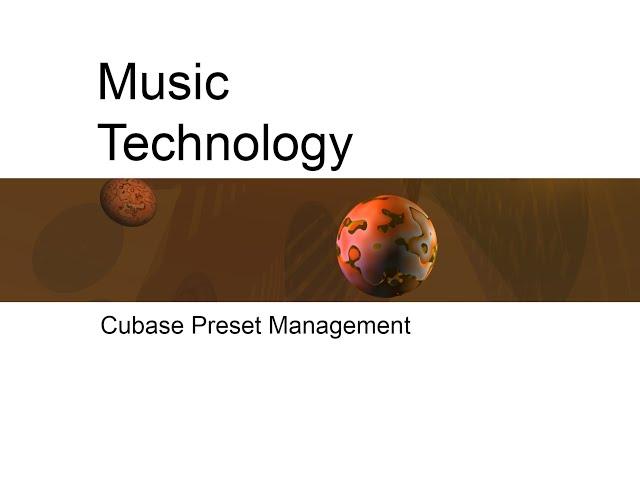 cubase vst preset management