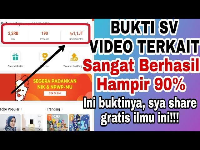 Bukti Video Terkait di Shopee Video Sangat Work Berhasil hampir 90% !!!