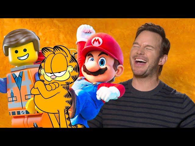 Chris Pratt Performs Garfield, Mario and LEGO Emmet Voices ALL AT ONCE During Hilarious Interview!