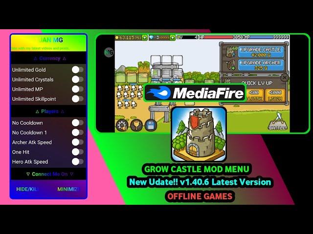 GROW CASTLE MOD MENU 1.40.8 UNLIMITED GOLD, CRYSTALS, MP, NO CD, LATEST VERSION