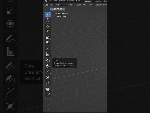 Draw with curve in blender #blenderart #blendertutorial #b3d #blender3d #blendertutorialforbeginners