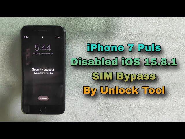 How To iPhone 7 Plus iOS 15.8.1 Disabled iCloud SIM Bypass By Unlock Tool Network Working