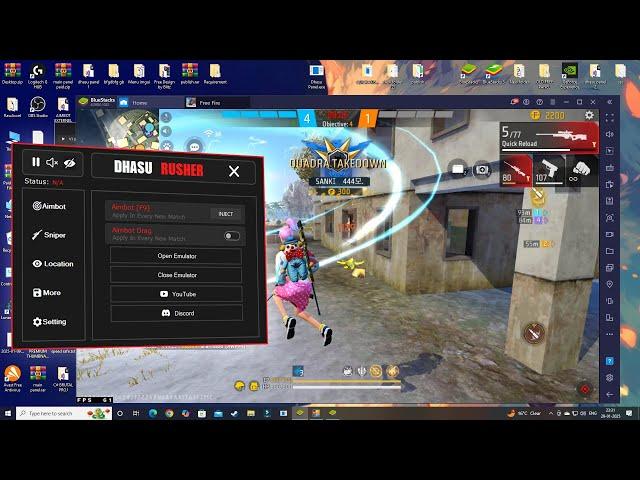 FREE FIRE PC PANEL OB47 FREE FOR 3 DAY  AIMBOT + SPEED HACK + WALL HACK | 100% ANTIBAN SAFE  HACK