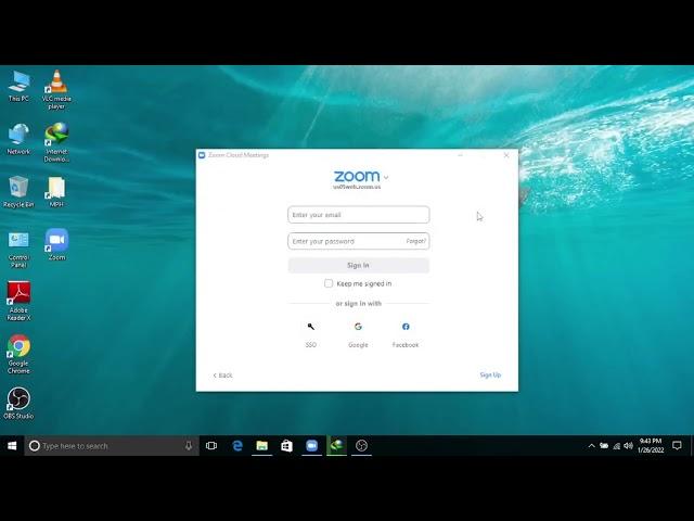 Zoom login error fixing