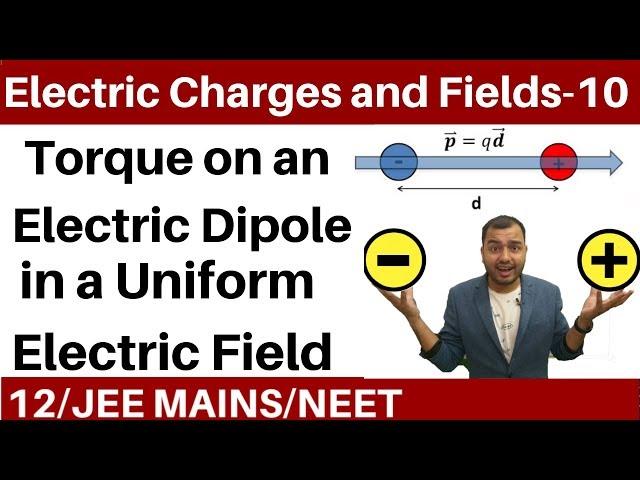 Electric Charges and Fields 10 | Torque on an Electric dipole Placed in a Uniform Electric Field II