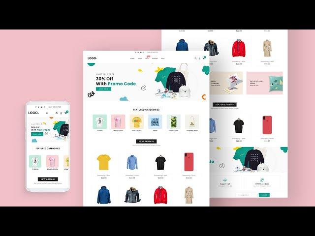 How To Create Shopping Website Using HTML CSS And jQuery | Responsive Shopping Website In HTML