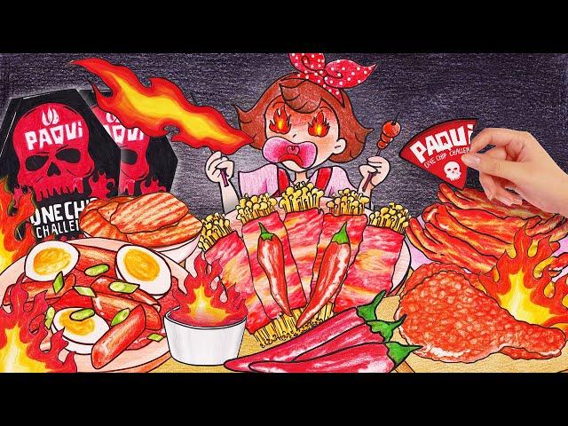 Spicy Food Challenge   Seulgi MUKBANG - Stop Motion Paper