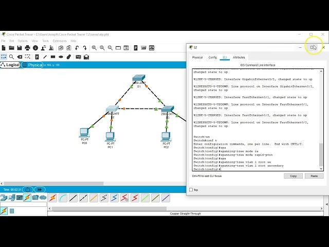 PacketTracer - Configure Spanning Tree Protocol, Portfast, and BPDUGuard