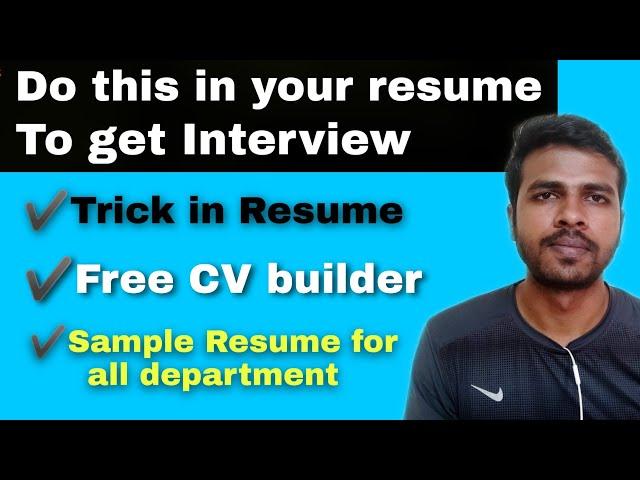 Do this in your resume to get Interview call from HR | Resume builder |  Sample Resume