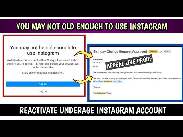 You May Not Be Old Enough To Use Instagram | Recover Instagram Underage Disabled Account 2022