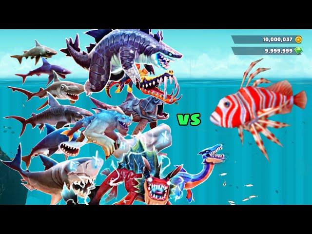 Hungry Shark Evolution - Lion Fish Vs All Sharks